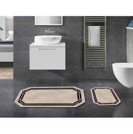 Mijölnir Juego de alfombras de baño Crema (2 piezas)